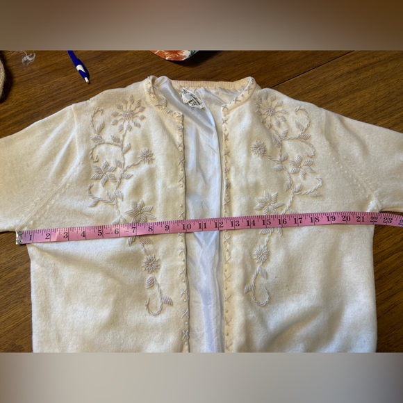 AUTHENTIC VINTAGE FULLY FASHIONED BEADED CARDIGAN PINUP ROCKABILLY SWEATER - Picture 7 of 15